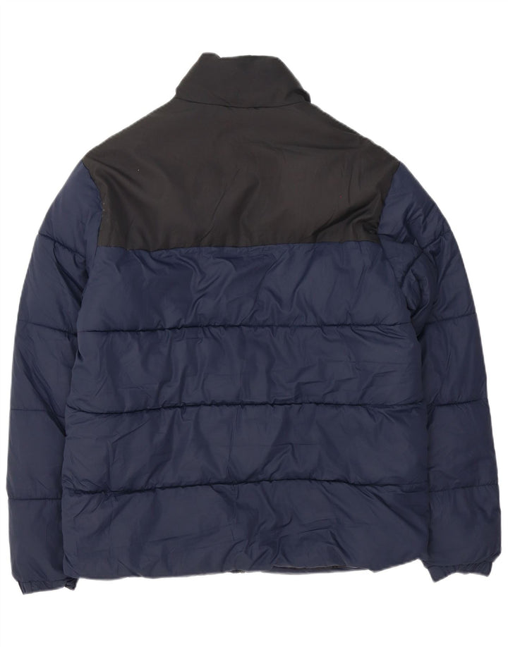 Jack & Jones Mens Padded Jacket UK 38 Medium Navy Blue Colourblock