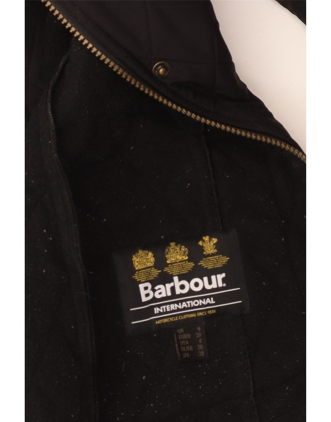 Jaqueta acolchoada feminina Barbour UK 8 poliéster preto pequeno
