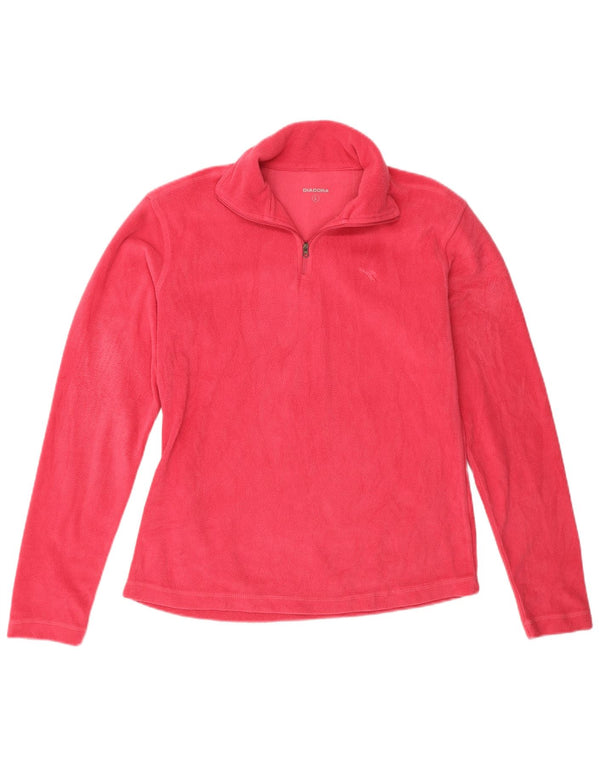 Diadora Pull polaire à col zippé pour femme UK 16 Large Rose Polyester