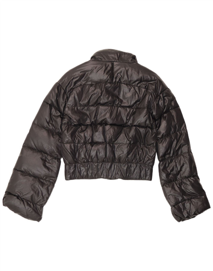 Just Cavalli Womens Crop Hooded Padded Jacket IT 42 Medium Black Polyamide
