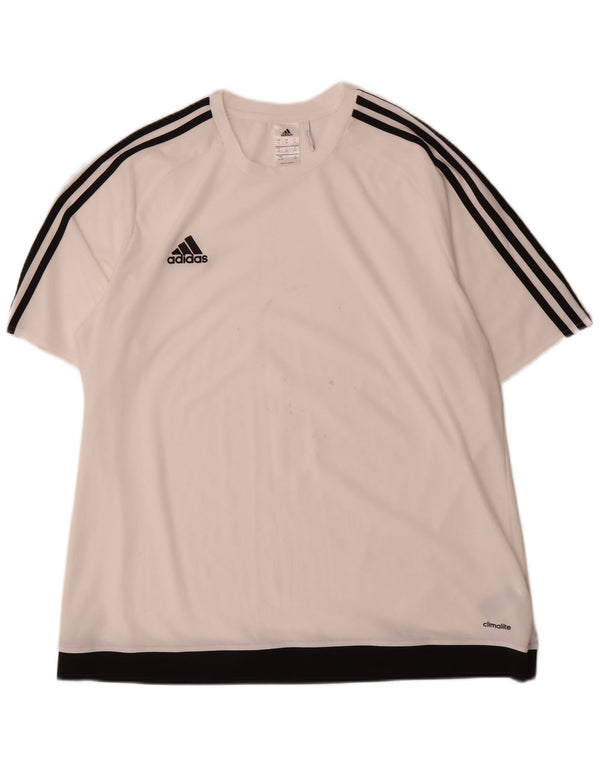 Adidas Мужская футболка Climalite Top XL Белый Полиэстер с цветными блоками