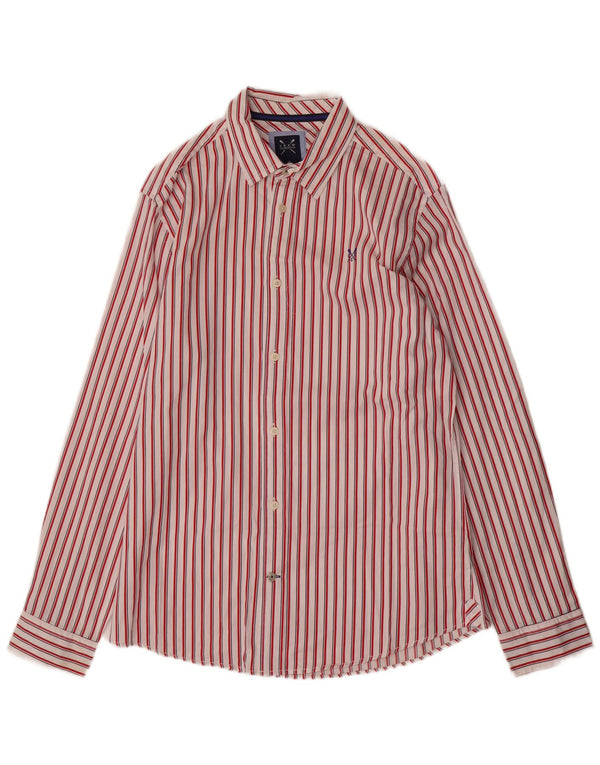 Crew Clothing Mens Shirt Medium Red Striped Cotton