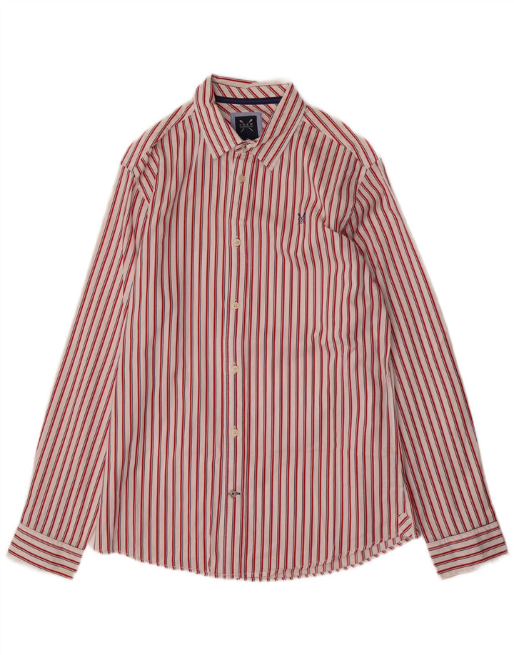 Crew Clothing Mens Shirt Medium Red Striped Cotton