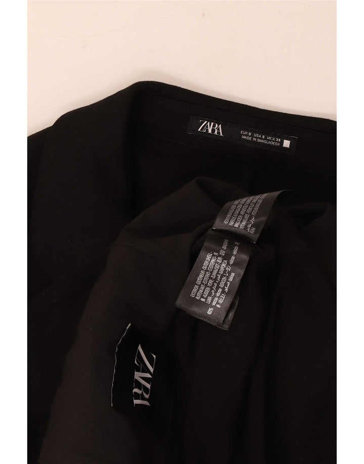 Jachetă Blazer pentru bărbați Zara cu 2 nasturi UK 36 Mic Negru Clasic din viscoză