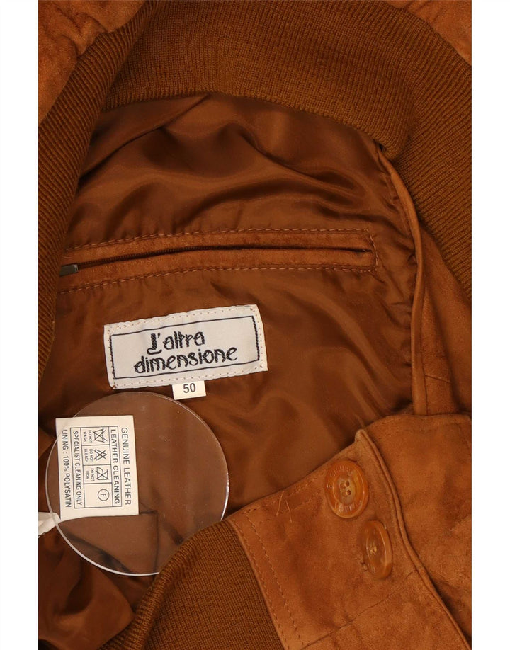 Vintage hombres ante bomber chaqueta IT 50 marrón grande