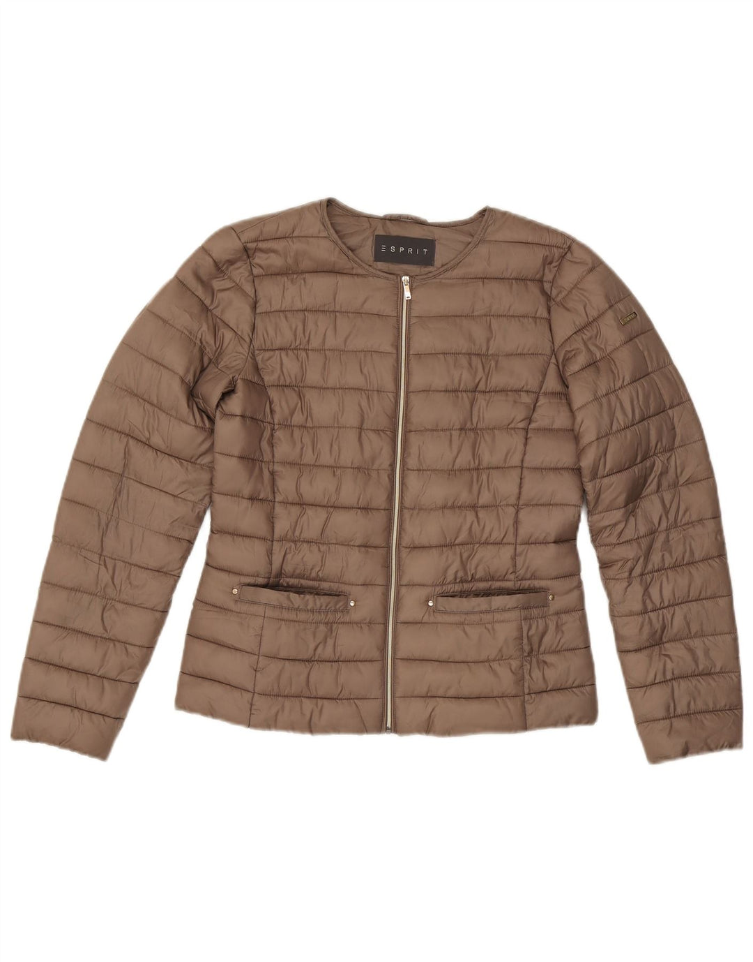 Esprit Damen Übergroße wattierte Jacke UK 6 XS Braun Polyester