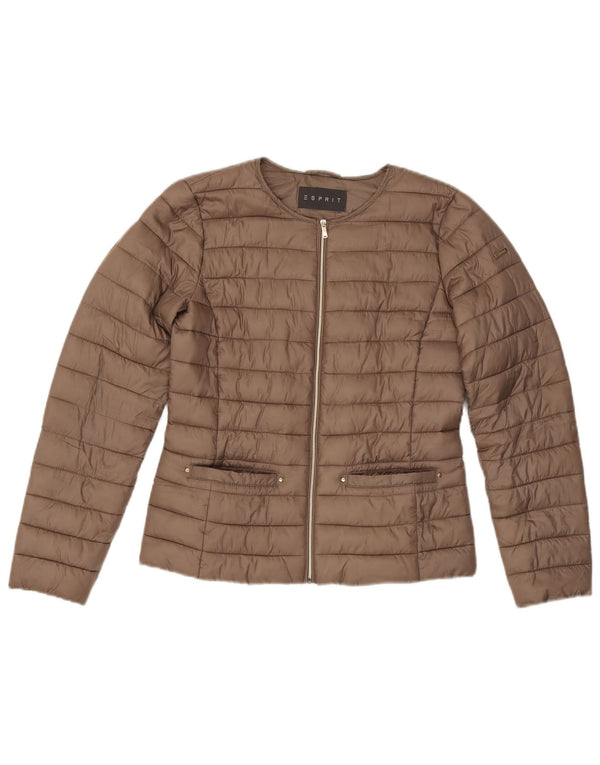 Esprit Damen Übergroße wattierte Jacke UK 6 XS Braun Polyester