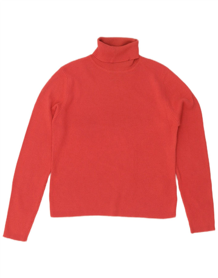 Marks & Spencer Dame Crop Roll Neck Jumper Sweater UK 14 Medium Red