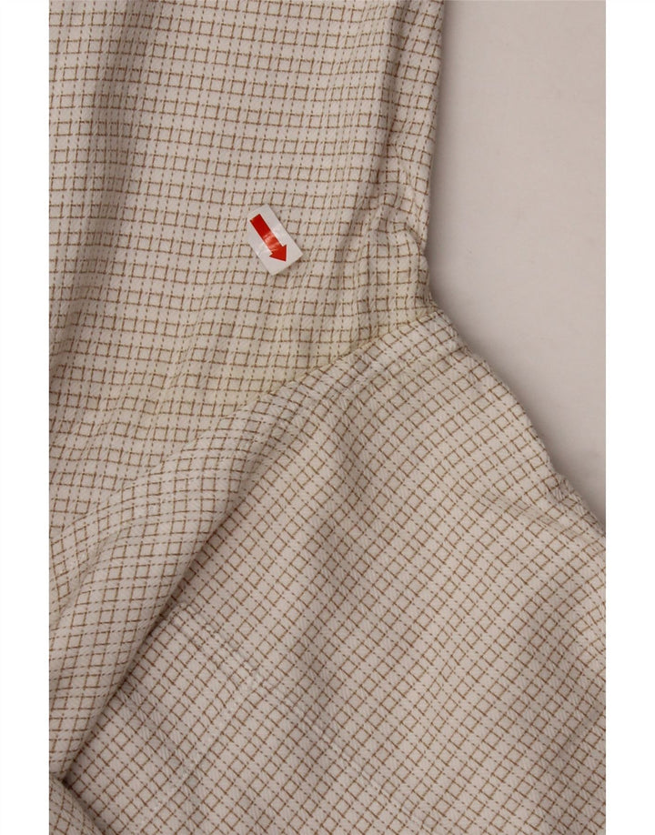 PAL ZILERI Mens Shirt Size 40 15 3/4 Medium Off White Gingham