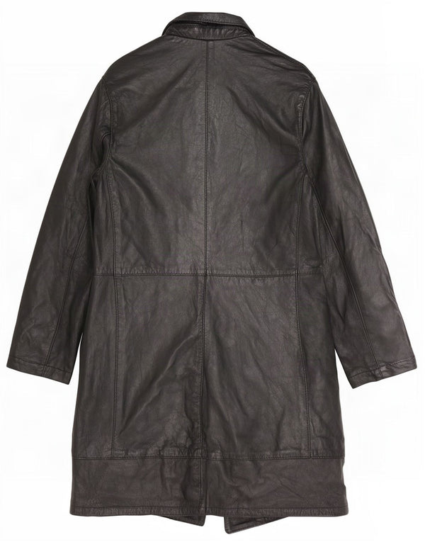 Vintage Γυναικείο Δερμάτινο Παλτό UK 8 Small Black