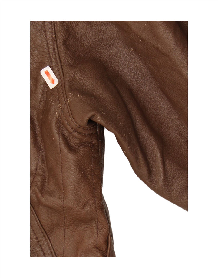 Vintage Mens Leather Jacket IT 52 XL Brown Leather