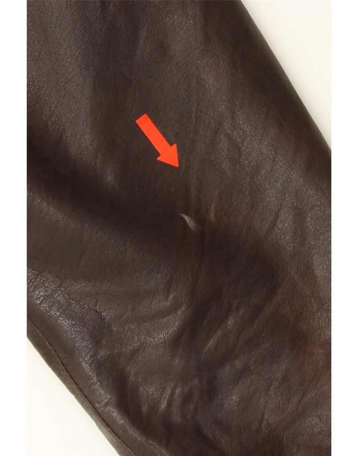 L.LAMBERTAZZI Mens Leather Jacket IT 52 XL Brown Leather Vintage L.Lambertazzi and Second-Hand L.Lambertazzi from Messina Hembry 