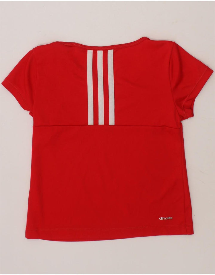ADIDAS Girls T-Shirt Top 5-6 Years Red Polyester Vintage Adidas and Second-Hand Adidas from Messina Hembry 