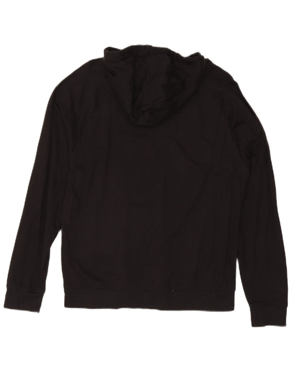 Hugo Boss Mens Graphic Hoodie Jumper Medium Black Colourblock Cotton
