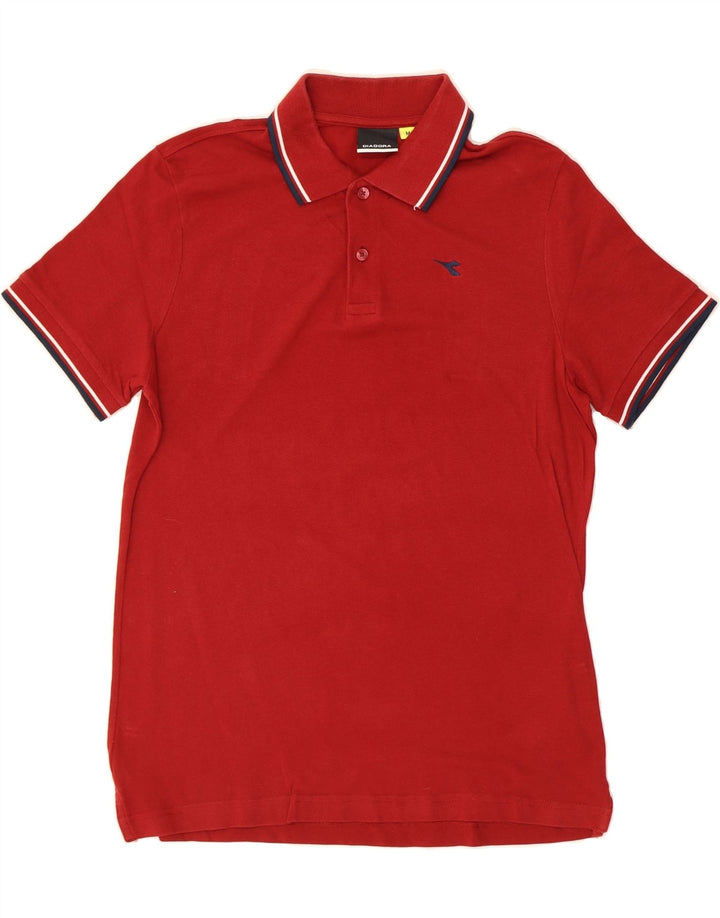 DIADORA Mens Polo Shirt Medium Red Cotton Vintage Diadora and Second-Hand Diadora from Messina Hembry 
