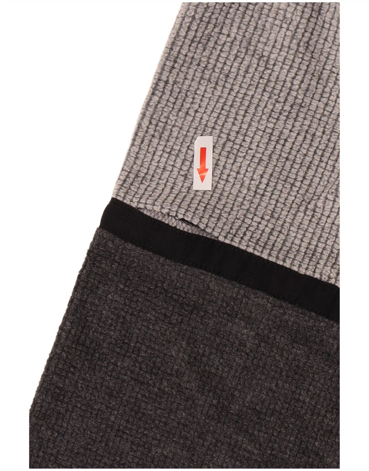 MC Kee's Mens Zip Neck Fleece Jumper XL Grey Colourblock Polyester