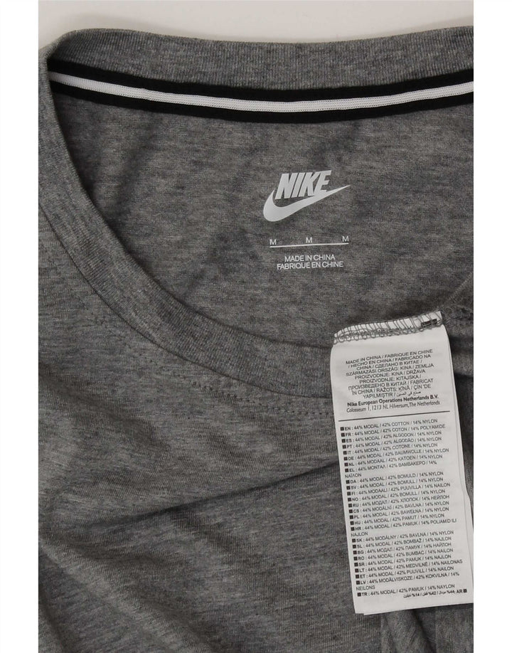 Nike Womens T-Shirt Top UK 14 Medium Grey Flecked Modal