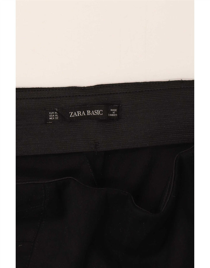 Zara Womens Slim Trousers XL W36 L27 Black