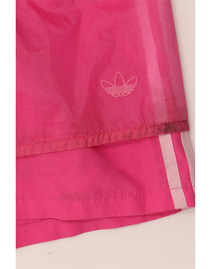 Adidas Womens Sport Shorts UK 12 Medium Pink Polyester