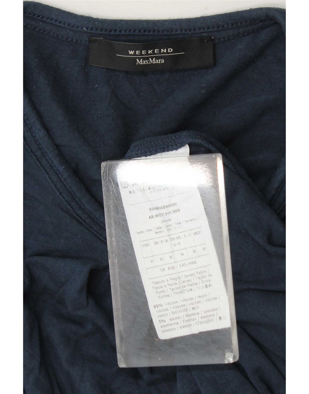 Max Mara Womens Weekend Top Long Sleeve UK 14 Medium Navy Blue Viscose