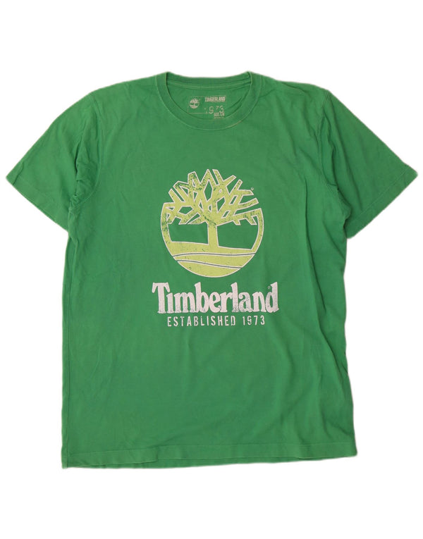 Timberland Mens Graphic T-Shirt Top Large Green Cotton