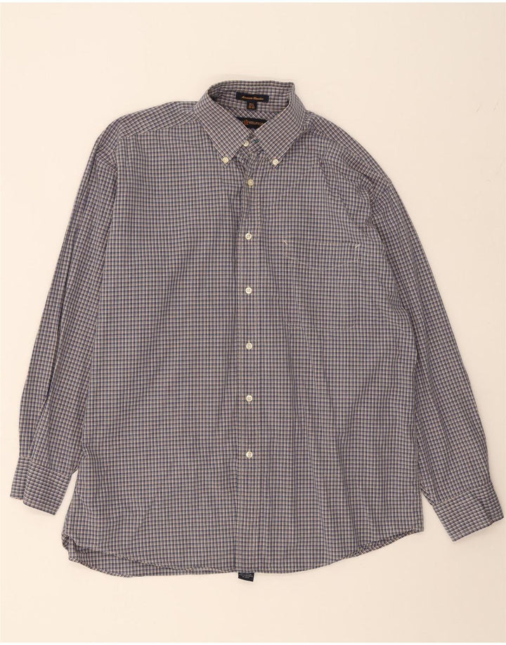 TOMMY HILFIGER Mens Shirt Size 15 1/2 Medium Blue Check Cotton Vintage Tommy Hilfiger and Second-Hand Tommy Hilfiger from Messina Hembry 