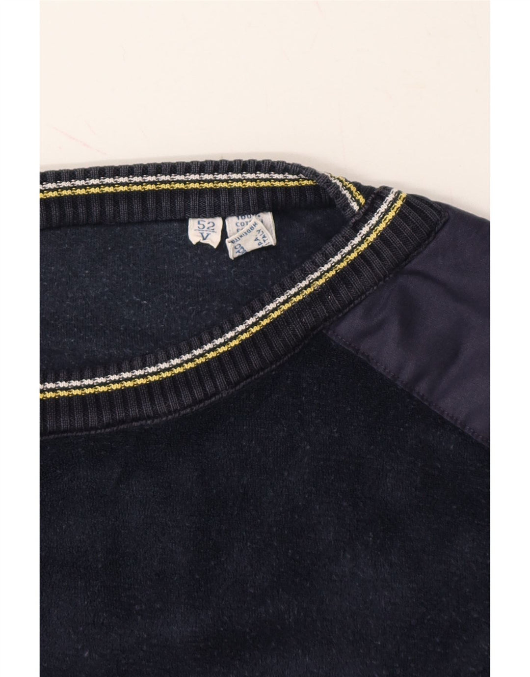 BLUE MOTION Mens Boat Neck Jumper Sweater IT 52 Large Navy Blue Vintage Blue Motion and Second-Hand Blue Motion from Messina Hembry 