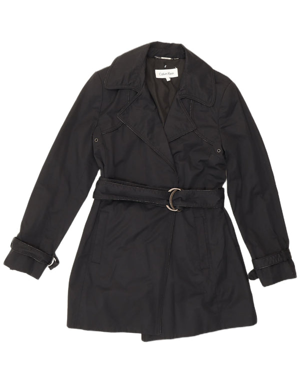 Trench da donna Calvin Klein UK 10 piccolo classico in cotone nero