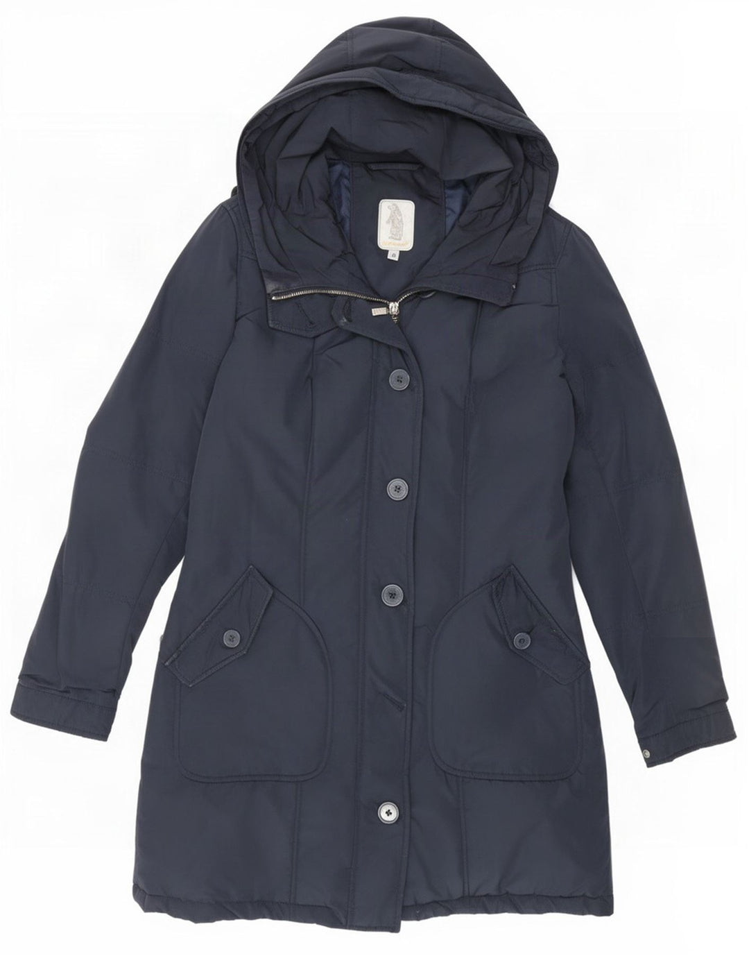Refrigue Parka con capucha para mujer UK 38 Medium Azul marino Poliéster