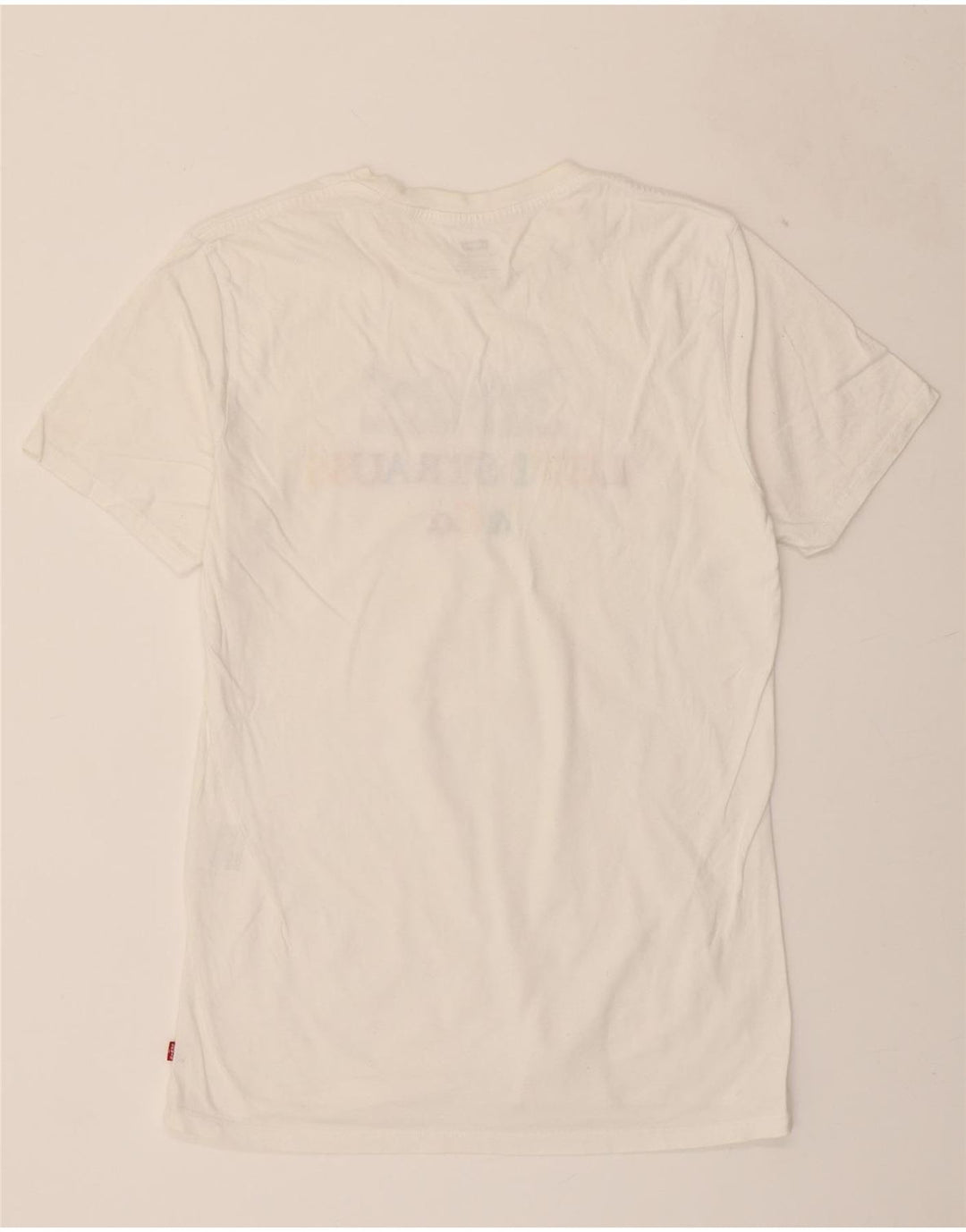 LEVI'S Mens Graphic T-Shirt Top Medium White Vintage Levi's and Second-Hand Levi's from Messina Hembry 