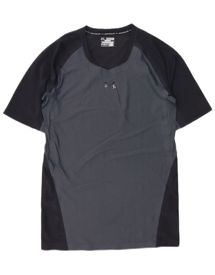 Under Armour Herre Compression T-Shirt Top 2XL Grå Colourblock Polyester