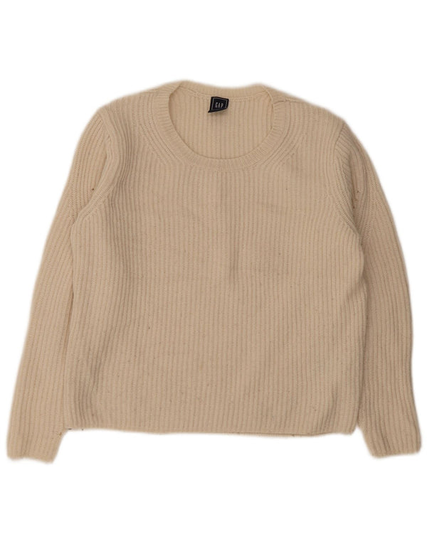 Gap Womens Loose Fit Jumper Sweater med rund hals UK 6 XS Off White Uld