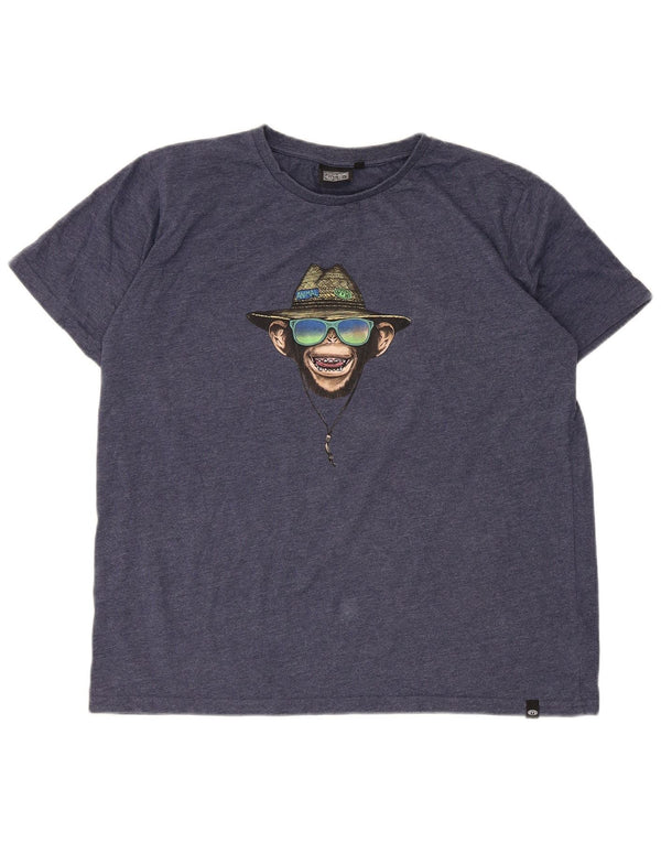 Animal Boys Graphic T-Shirt Top 15-16 Years Navy Blue Cotton