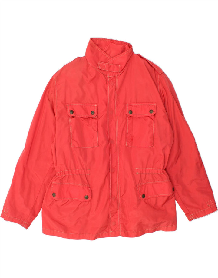 JECKERSON Mens Military Jacket UK 38 Medium Red Nylon Vintage Jeckerson and Second-Hand Jeckerson from Messina Hembry 