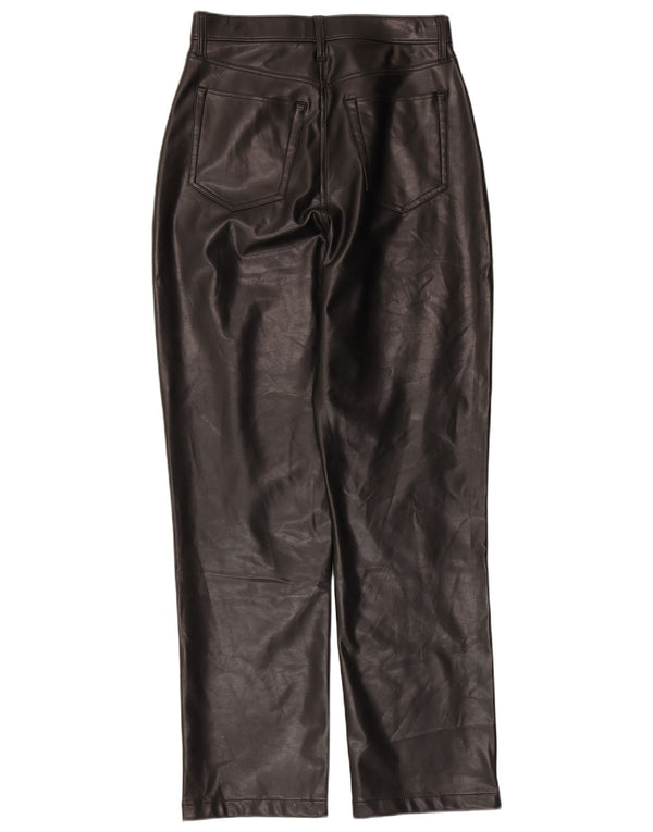 Abercrombie & Fitch Womens Straight Faux Leather Trousers US 8 Medium W29 L