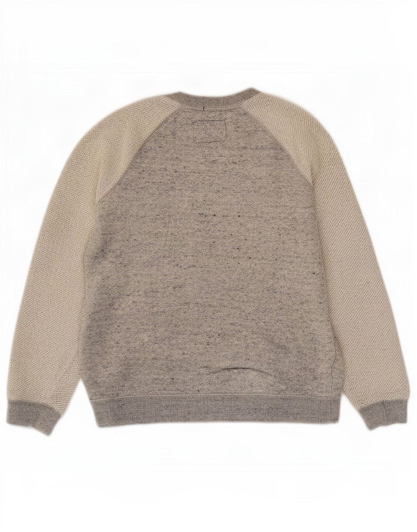 Superdry Womens Graphic Sweatshirt Jumper UK 10 Small Grey Colourblock