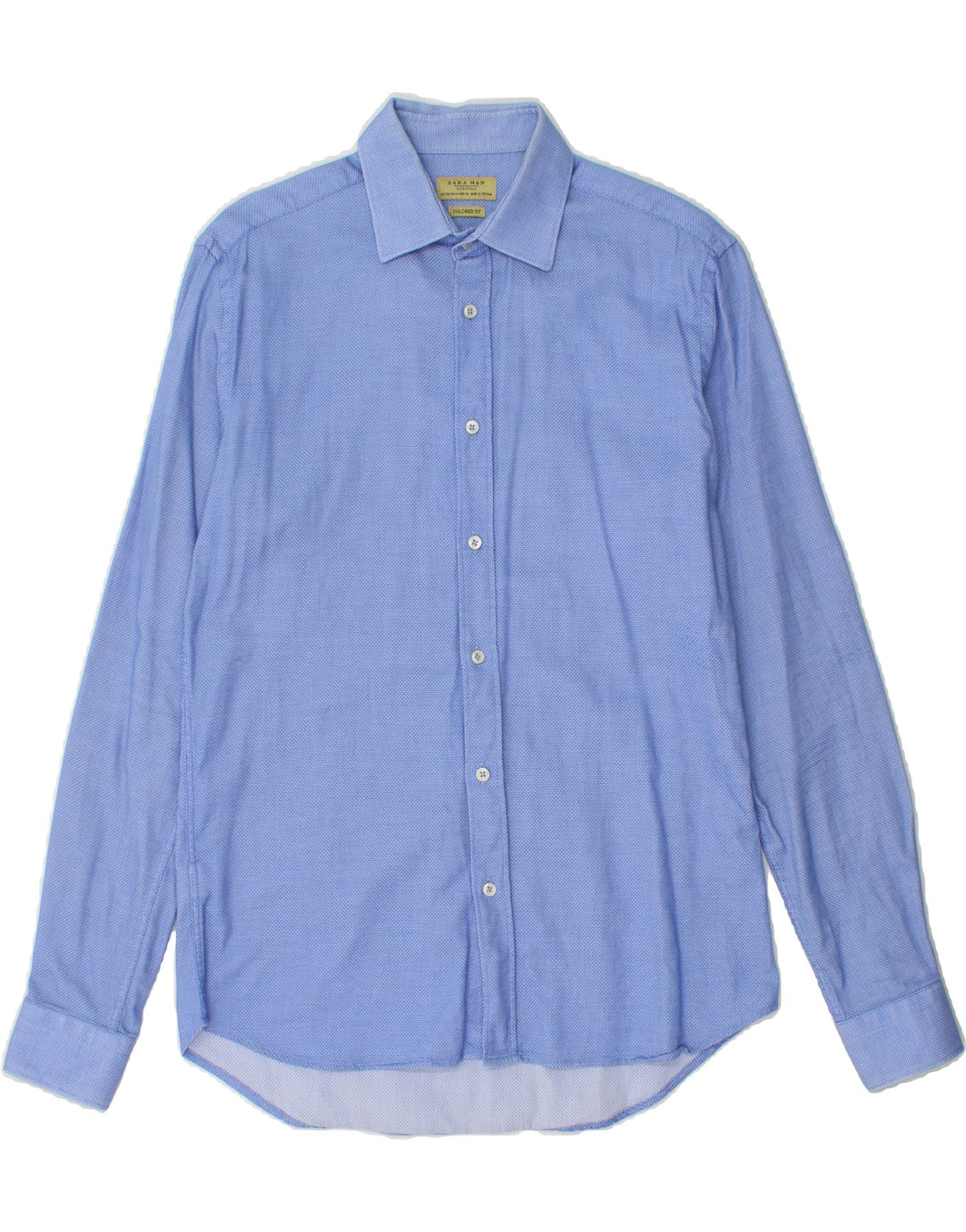 ZARA Mens Tailored Fit Shirt Size 38 Medium Blue Geometric Cotton Vintage Zara and Second-Hand Zara from Messina Hembry 