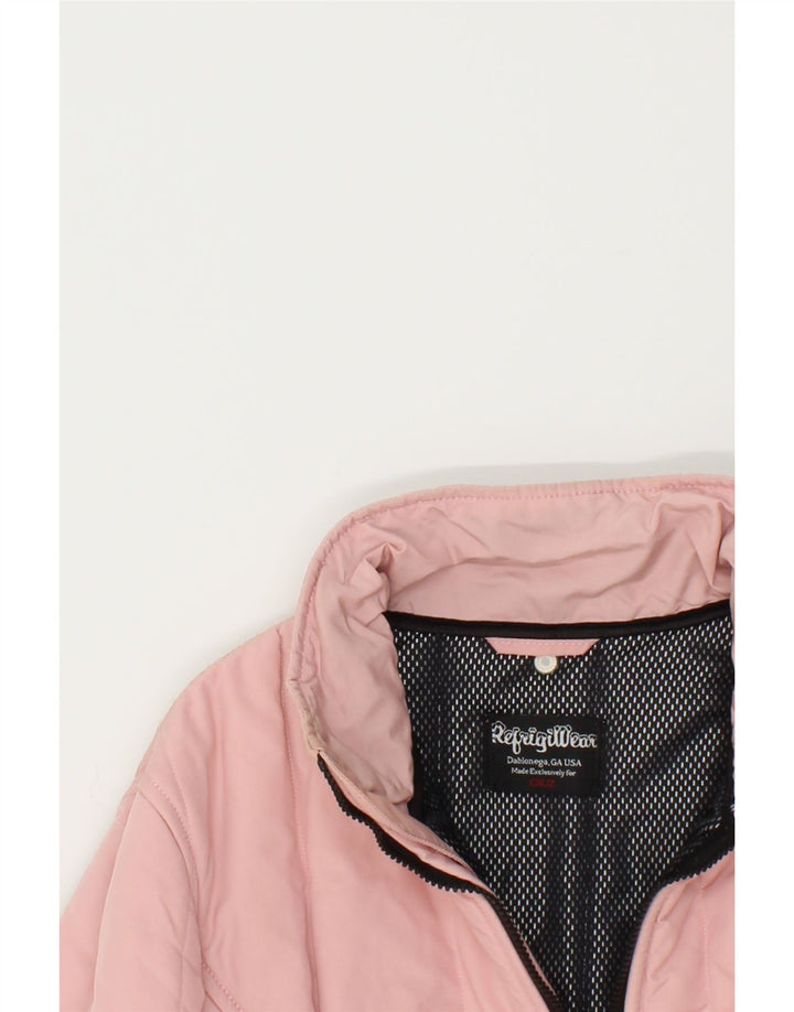 REFRIGIWEAR Womens Crop Padded Jacket UK 16 Large Pink Nylon | Vintage Refrigiwear | Thrift | Second-Hand Refrigiwear | Used Clothing | Messina Hembry 