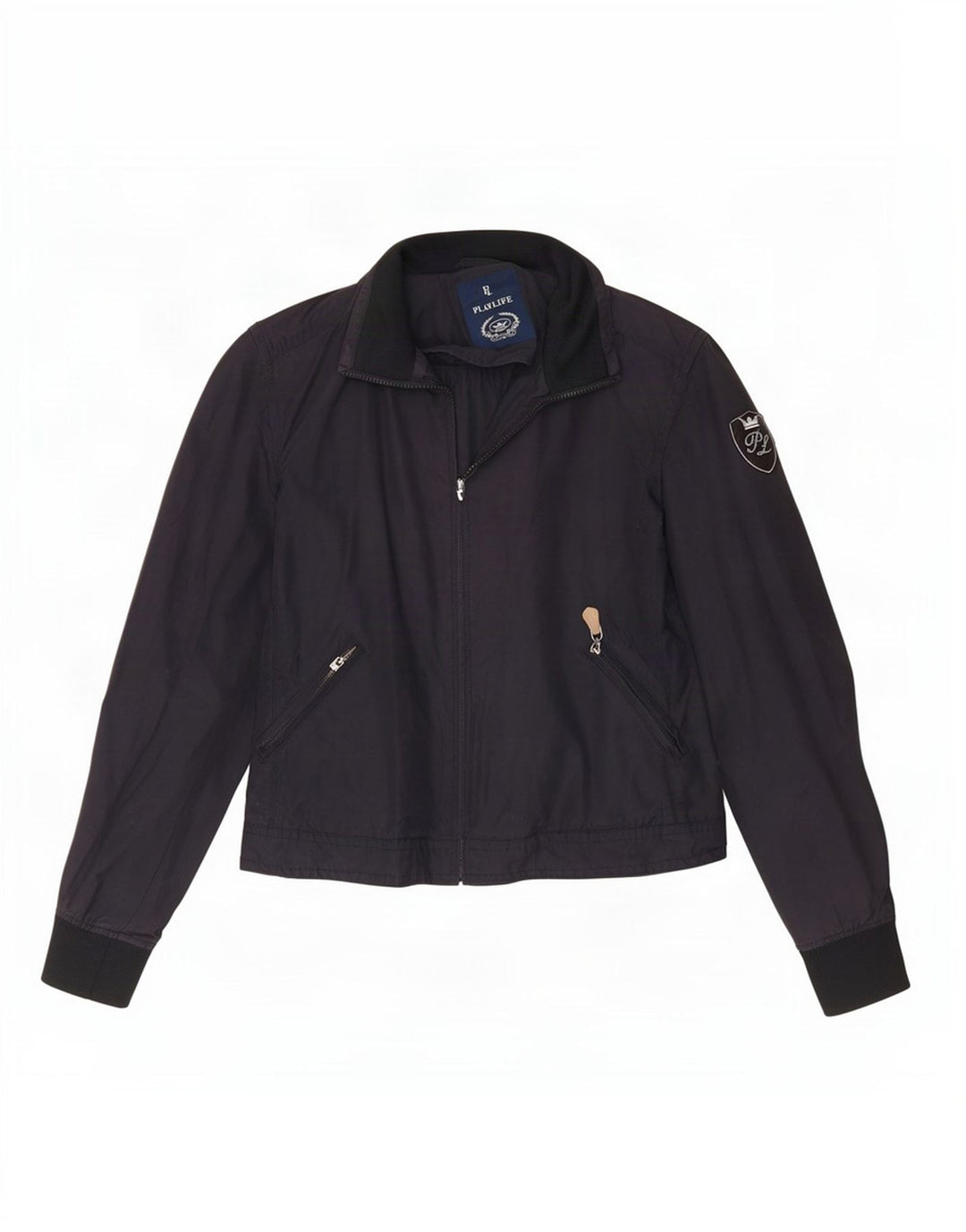 Playlife Womens Bomber Jacket UK 16 Large Navy Blue Cotton