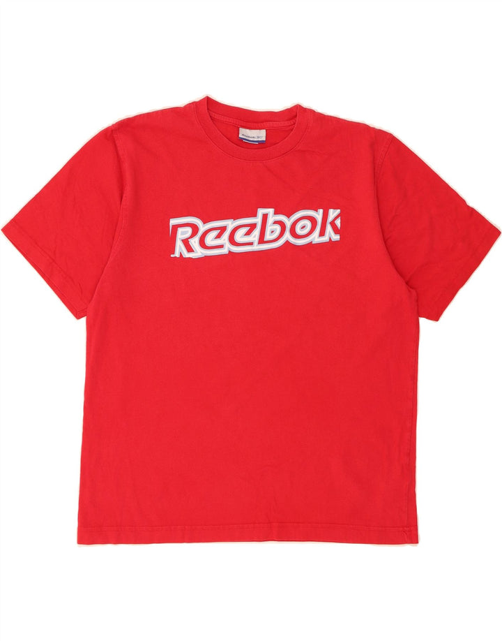 REEBOK Mens Graphic T-Shirt Top Medium Red Cotton Vintage Reebok and Second-Hand Reebok from Messina Hembry 