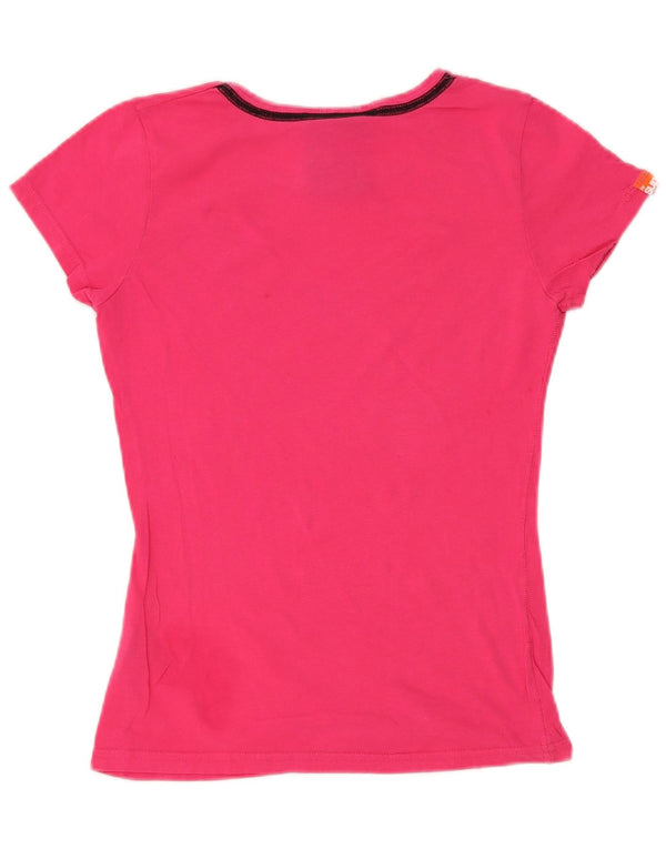 T-shirt grafica da donna Superdry Top UK 10 Small in cotone rosa