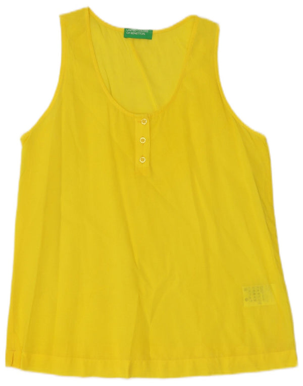 Benetton Chemisier sans manches pour femme UK 6 XS Jaune Modal