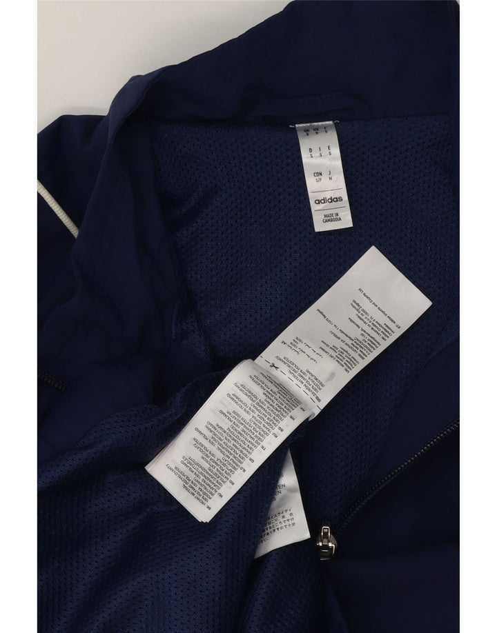 Adidas Mens Italia Graphic Tracksuit Top Jacket Small Navy Blue Polyester