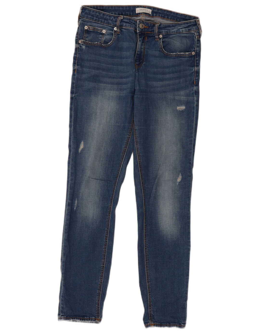 ZARA Womens Distressed Slim Jeans EU 38 Small W28 L28 Blue