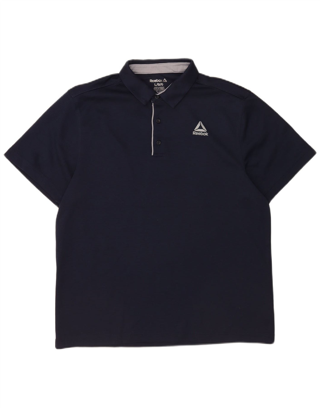 Reebok Mens Polo Shirt Large Navy Blue Polyester