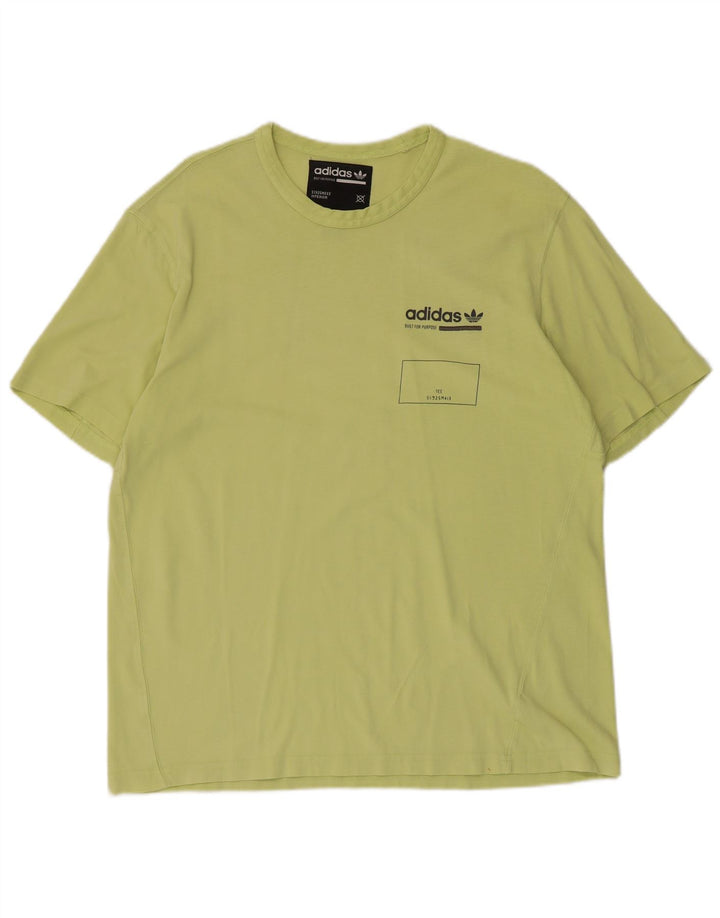Adidas Mens T-Shirt Top Medium Green Cotton