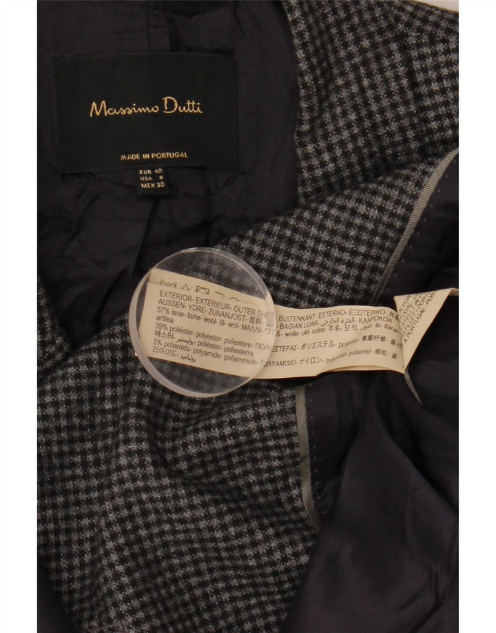 Massimo Dutti Jachetă Blazer Femei EU 40 Medium Gri Houndstooth