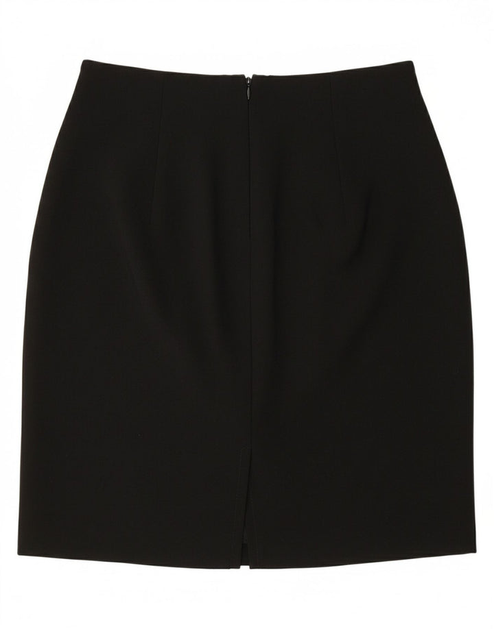 VINTAGE Womens Pencil Skirt UK 14 Medium W27 Black Polyester