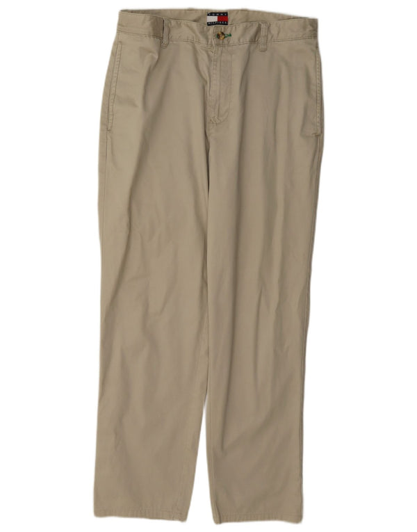 Pantaloni chino dritti da uomo Tommy Hilfiger W30 L30 in cotone beige