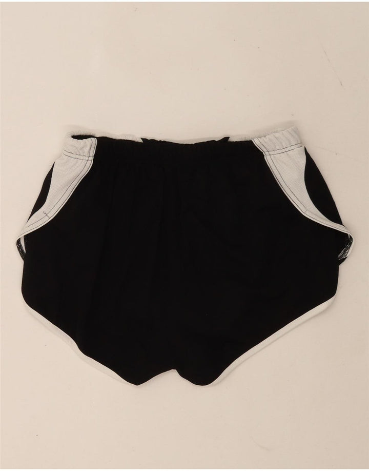 Asics Womens Graphic Sport Shorts UK 12 Medium  Black Colourblock Polyester